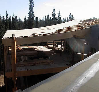 Hinton Government Centre sloped roof structure